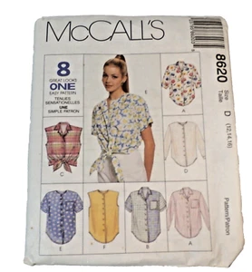 Vintage Schnittmuster McCall's 8620 Shirts - Größe fehlt D 12, 14, 16 Schnitt - Bild 1 von 3