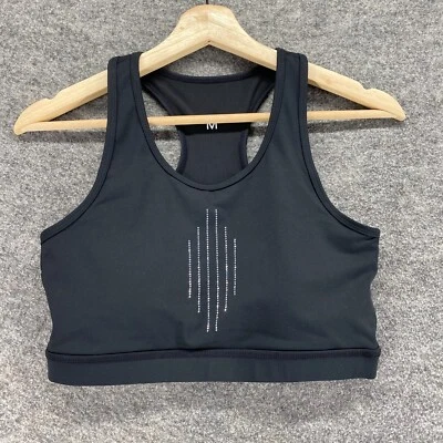 Sujetador deportivo sin marca Activewear para mujer M mediano negro espalda deportiva sin mangas activo Foto 1 de 4