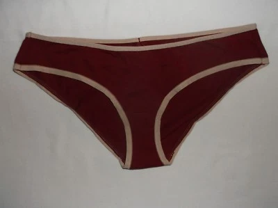 Forever 21 Bragas de bikini de algodón con ribete en contraste M borgoña con ribete desnudo nuevas con etiquetas Foto 1 de 2