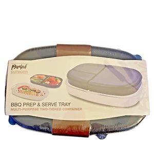 Parini Outdoor BBQ Prep and Serve Tray Two Tiered Container - Picture 1 of 2