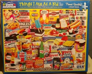 White Mountain Puzzle Things I Ate As A Kid 1000 Piece New 24"x30" - Picture 1 of 2