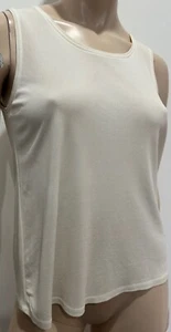 Camiseta sin mangas chaleco cuello redondo 100 % seda crema EILEEN FISHER - talla XS - Imagen 1 de 7