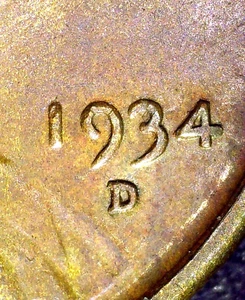 1934-D/D/D WRPM-007 LINCOLN WHEAT CENT - CHOCOLATE BROWN AU - FREE SHIPPING! - Picture 1 of 6