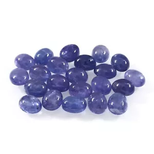 9X11 MM NATURAL TANZANITE OVAL CABOCHON WHOLSALE LOT LOOSE GEMSTONE. #131 - Picture 1 of 3