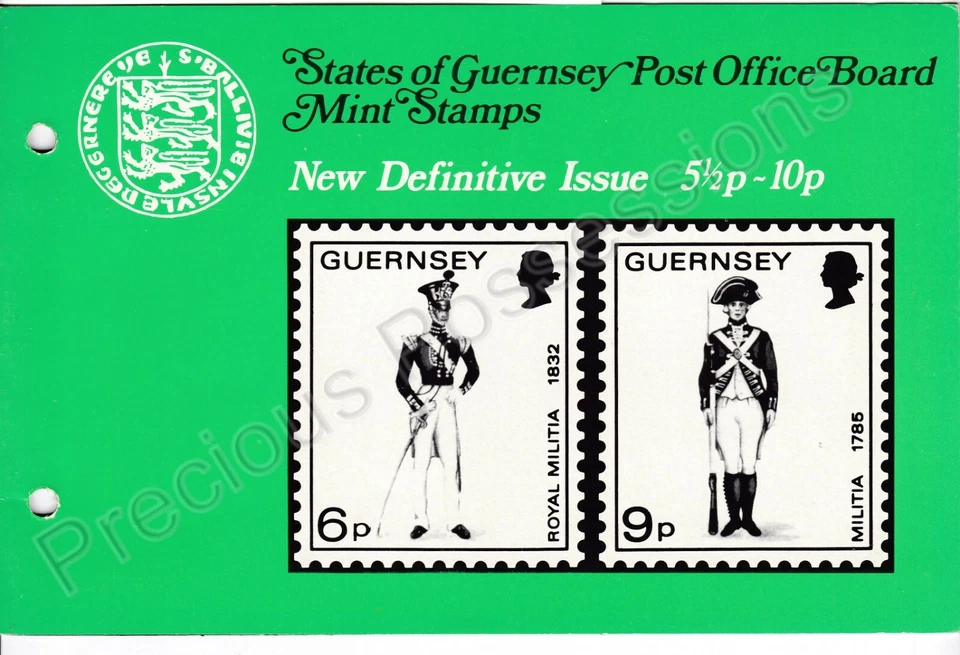 GUERNSEY PRESENTATION PACK 1974 NEW DEFINITIVE ISSUE MILITIA 5 1/2p - 10p - Image 1 of 1