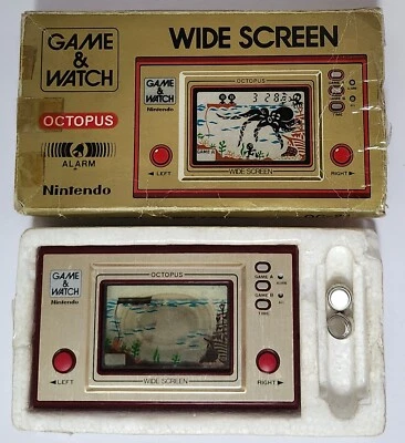 Nintendo GAME AND & WATCH Octopus Wide Screen 1981 Tested W/ Box & Batteries - Image 1 of 4