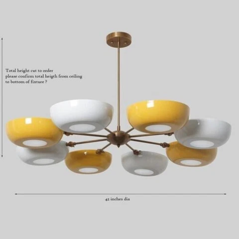 Modern Monarch 3 Arm Brass Pendant - Mid Century Sputnik Chandelier Ceiling Cover