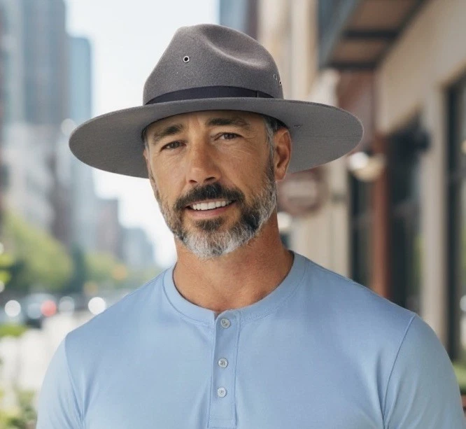 Stratton 4 Point Style  Gray Trooper Felt Hat Size 6 3/4. X long Excellent - Image 1 of 4