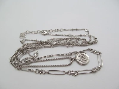 Collar Kendra Scott Plata Clip Bola Cadena Veneciana Vidrio Triple Capa Foto 1 de 4