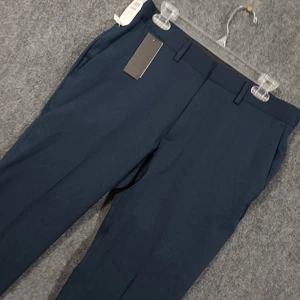 Kenneth Cole Reaction Pants Mens 34x32 Blue Stretch Slim Fit Gabardine New Tags - Picture 1 of 7