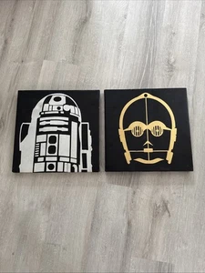 Juego de impresión de lienzo arte de pared droides Star Wars R2D2 y C3PO 12" X 12" S9 - Imagen 1 de 23