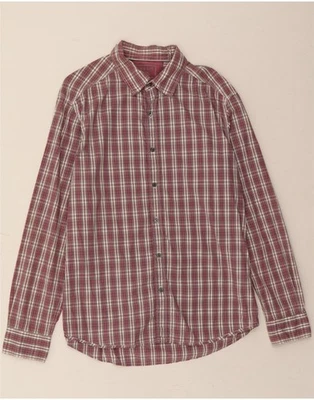 ESPRIT Mens Shirt Large Burgundy Plaid Cotton CZ02 - Image 1 of 3
