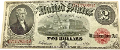 1917 $2 Legal Tender Large Note  - Image 1 of 2