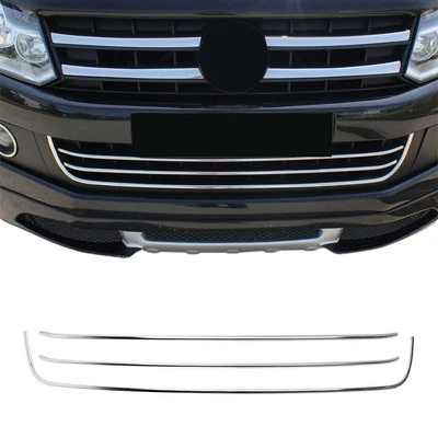 Front Bumper Grill Trim Molding for VW Amarok 2010-2016 Stainless Steel 3 Pcs - Изображение 1 из 4