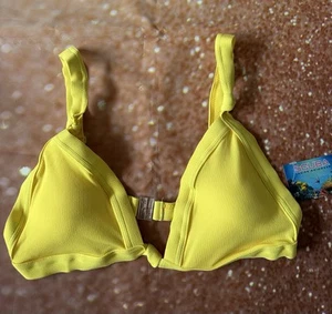 Yellow bikini top ribbed fabric sizes 6 to 16 - Picture 1 of 3
