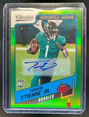 2021 Classics Travis Etienne Jr. Premium Edition Signatures RC Green Auto #/15 - Image 1 of 2