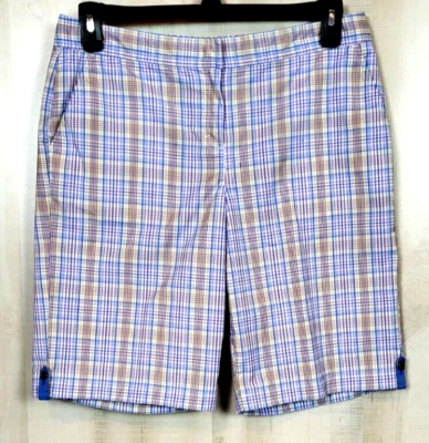 Pantalones cortos de golf IZOD para mujer 10 multicolores a cuadros mezcla de poliéster PerformX Cool FX Foto 1 de 4