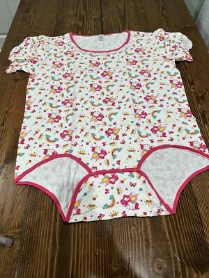 Rearz Clothing Lil Bella Adult Snapsuit Size 4XL White/Pink Pegasus Pattern - Image 1 of 4