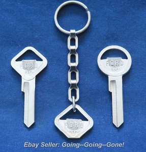 SET OEM KEY BLANKS FORD LINCOLN MERCURY EDSEL 1952-1954 NOS + CUSTOM KEY CHAIN - Picture 1 of 6
