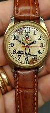 Rare 1971 Warner Brothers Time Setters silvester Watch Swiss Movt Leather Band