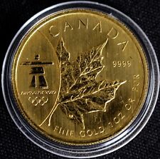 2008 CANADA $50 VANCOUVER 2010 OLYMPICS .9999 PURE GOLD 1 Oz. MAPLE LEAF COIN