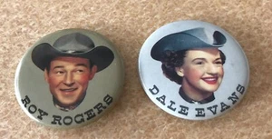 Par de insignias de colección con botones de Roy Rogers y Dale Evans - Imagen 1 de 4