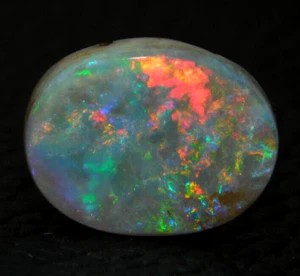 Natural Bright Multi Fire Australian Black Opal 5 Ct, Gemstone Top Quality - Picture 1 of 7