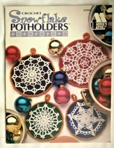 Holiday Snowflake Potholders Crochet Patterns Booklet 8 Gorgeous Lacy Designs - Picture 1 of 2