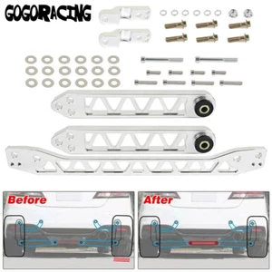 Silver Rear Lower Control Arms + Subframe Brace Kit For Honda Civic 2001-2005 - Picture 1 of 12