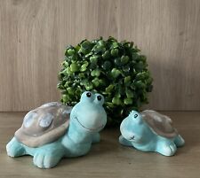 Deko Figuren Aufsteller Set Paar Schildkröten Keramik Modern 2 Stück 