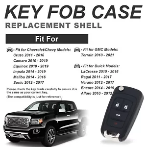 Funda 2 piezas 4 botones 13500227 réplica llavero apta para Chevy Cruze 2011-2016 - Imagen 1 de 8