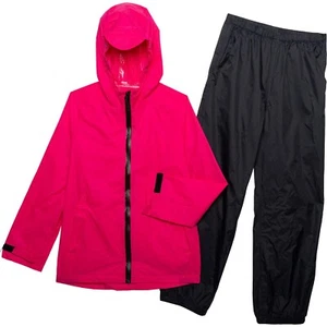 SWISS ALPS 2 PC Rain Suit Set PANTS Hooded Pink JACKET Girls Size 14 / 16 NEW - Picture 1 of 4