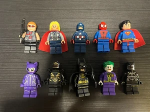LEGO Super Heroes Marvel DC MINIFIG LOT - 10 MINIFIGS Spiderman Batman Lot V610 - Picture 1 of 1
