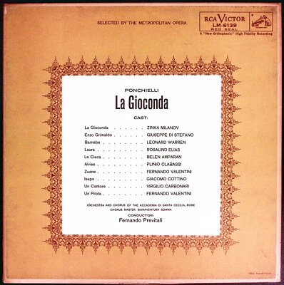 PONCHIELLI LA GIOCONDA FERNANDO PREVITALI RCA RED SEAL EXC 3-LP BOX SET B1719 - Image 1 of 4