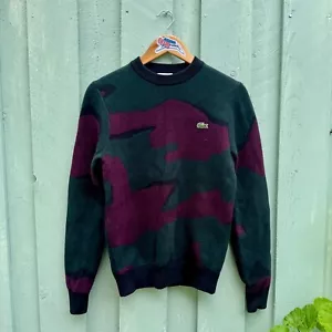 Lacoste Live Camo Cashmere And Cotton Jacquard Sweater Men's SMALL - Picture 1 of 7