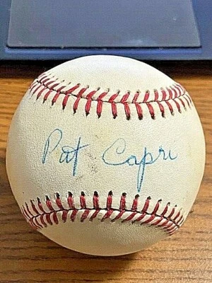 PAT CAPRI SIGNED AUTOGRAPHED ONL FEENEY BASEBALL!  1944 Boston Braves! - Image 1 of 2