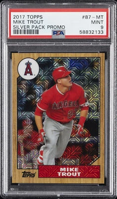 2017 TOPPS SILVER PACK PROMO #87-MT MIKE TROUT PSA 9 - Image 1 of 2