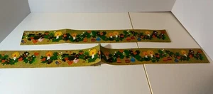 VTG Swedish Christmas 2 Paper Border Runner Banners Greenery Candles Ornaments - Picture 1 of 6