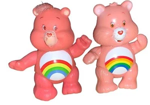 Care Bears Cheer Bear Poseable Toy Figures Set of 2 Vintage Character Bears - Picture 1 of 9