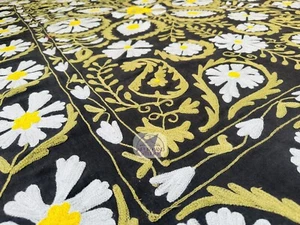 Multicolor Embroidery bedcover | Suzani table cover | Uzbek king size tapestry. - Picture 1 of 6