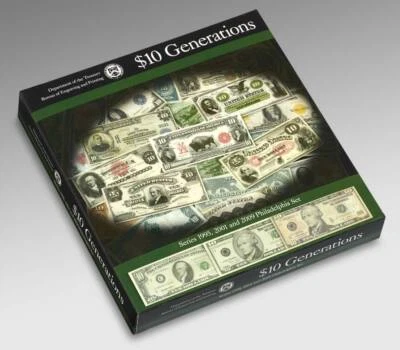 $10 Generations Set -  3 $10 notes with matching serial number 1099 US MINT BEP - Image 1 of 4