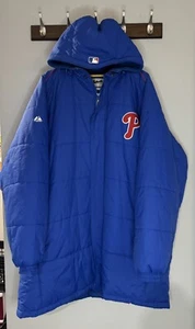 Vintage Philadelphia Phillies Majestic Bullpen Parka Jacket MLB XXL - Picture 1 of 13