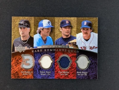 Ripken Yount Molitor Boggs 2007 UD Premier Rare Remnants Quad Jersey Relic /25 - Image 1 of 2