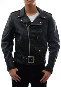 Schott Giacca Uomo Doppio Cavaliere, Vera Pelle, Nero, 618 DOUBLE RIDERS - Foto 1 di 12