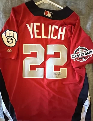 Christian Yelich signed 2018 NL Brewers AllStar Derby & Warm Up Jersey w/MLB COA - Image 1 of 4