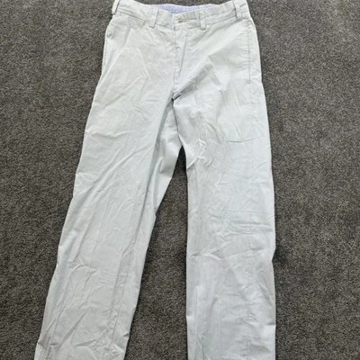 Mens 30 Bills Khakis M2-POHS Pants Plain Front Striped USA Blue White Made USA - Image 1 of 4