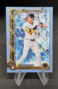 CHRISTIAN YELICH 2025 Topps Holiday #H25 LIGHT BLUE & WHITE GLITTER Milwaukee - Picture 1 of 1