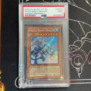YUGIOH WHITE NIGHT DRAGON SECRET RARE ANPR-EN092 1ST EDITION ENGLISH PSA 9 BLEED - Picture 1 of 3