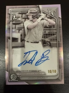 2024 Bowman Chrome Jared Dickey 10/10 SSP Pearl Refractor Auto Royals #CPA-JDI - Bild 1 von 2