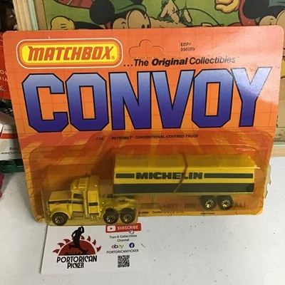 1983 MATCHBOX CONVOY CY5 MICHELIN PETERBILT CONVENTIONAL COVERED SEMI TRUCK 1/64 - Image 1 of 4